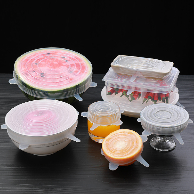 矽膠保鮮蓋6件套可拉伸多功能水果蔬菜保鮮膜 保鮮碗蓋