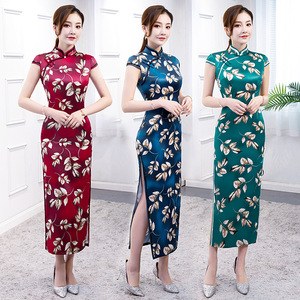 Chinese Dresses Qipao for women robe chinoise cheongsam Long and short sleeve standing collar cheongsam dress top for women