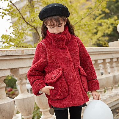 girl Autumn and winter Sheep velvet coat 2019 new pattern children Western style grain Lambswool thickening jacket wholesale