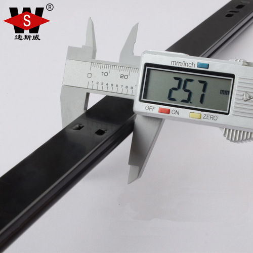 Disway factory wholesale 27mm wide two-section drawer slides silent steel ball buffer double fold drawer guide track