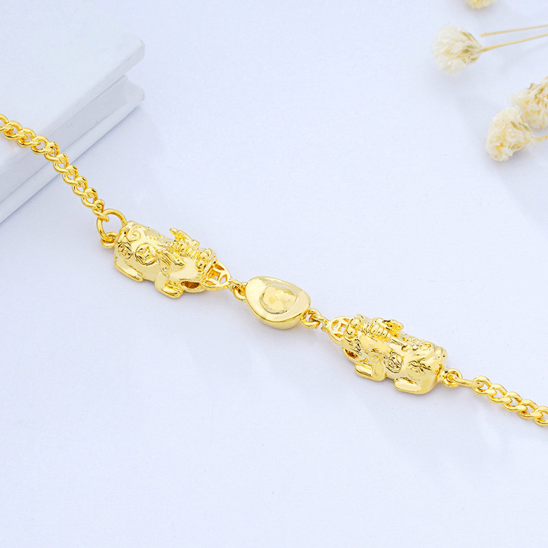 Venta al por mayor Vietnam chapado en oro 24K Doble Oro pulsera simulación oro pulsera Latón chapado 24K real lingote de oro pulsera en línea