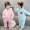children pajamas Autumn and winter Female baby Flannel keep warm Climbing clothes Sleeping bag girl thickening Against pajamas
