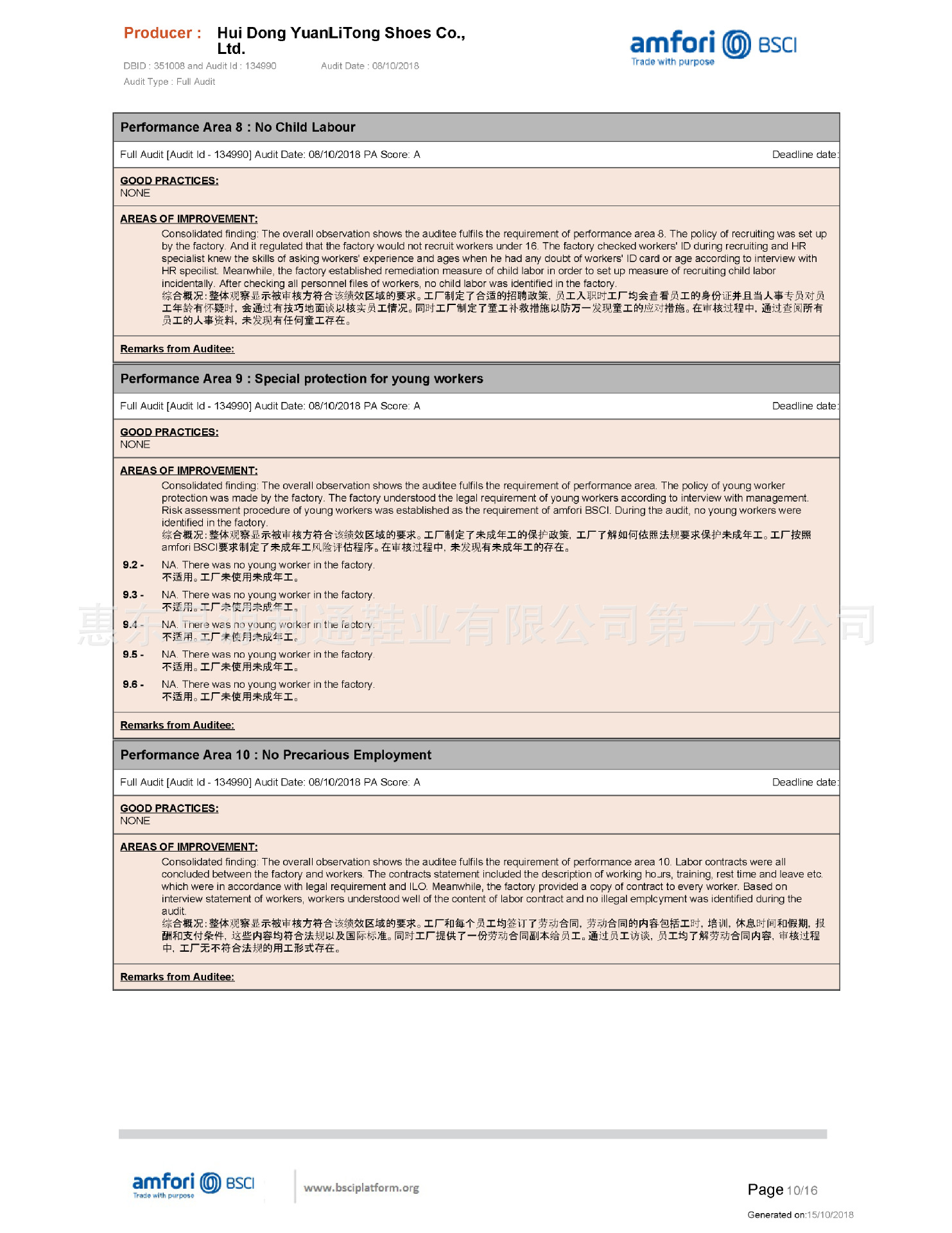 2018 BSCI OF YUANLITONG SHOES