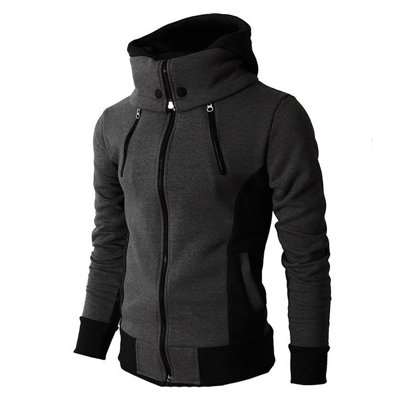 Foreign Trade Wish New Men's Hooded Zipper Sweater Casual Autumn And Winter Jacket Sports Outdoor Men's Fake Two-piece Jacket