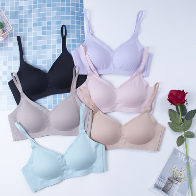 New Thailand Latex Cotton Underwear Sling No Steel Ring Sports Girl Bra Gathered Adjustable Peace of Mind Manufacturers