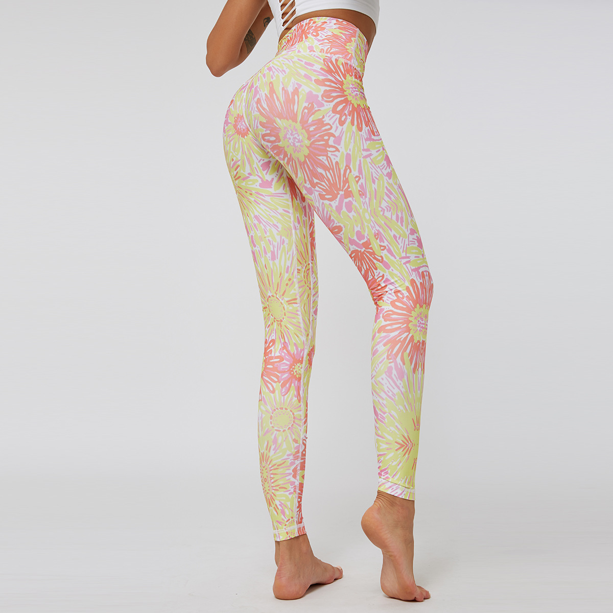 Slim high waist printing sports yoga pants  NSNS47293