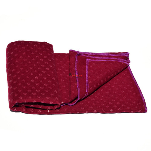 Flannel yoga towel star pattern grain pattern sweat-absorbent towel fitness yoga blanket with backpack