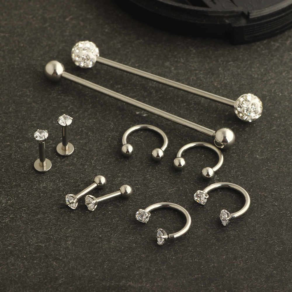 Labret piercing jewelry detail image