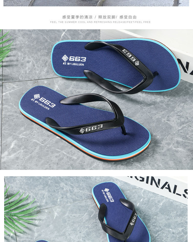 Wholesale of Lu 'an cross-border men's flip-flops, summer anti-slip rubber casual beach slippers, men's export cool slippers undefined