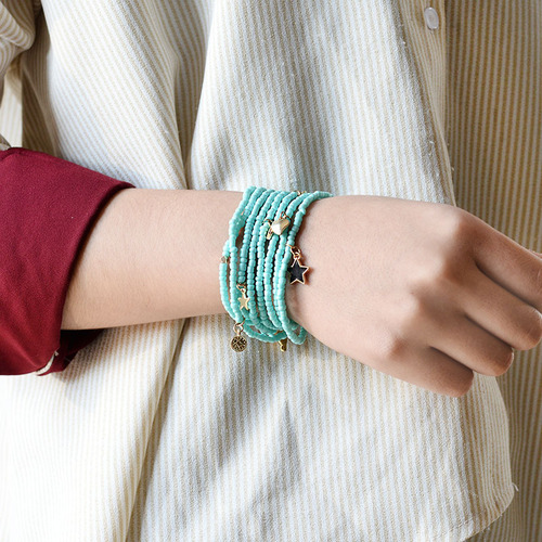 Colorful Miyuki Tila Beads Multi-layer Bracelet for Women DIY Heart Moon Stars Glass Beads Handmade Jewelry