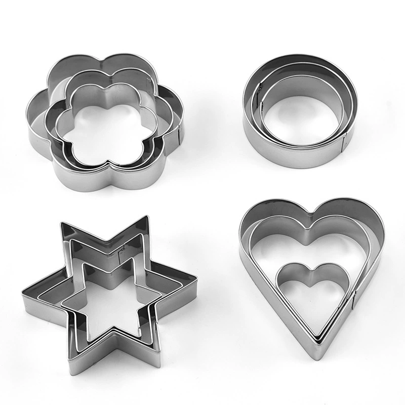 12 шт набор из нержавеющей стали печенья формы печенья торт резки формы выпечки гаджет костюм оптом