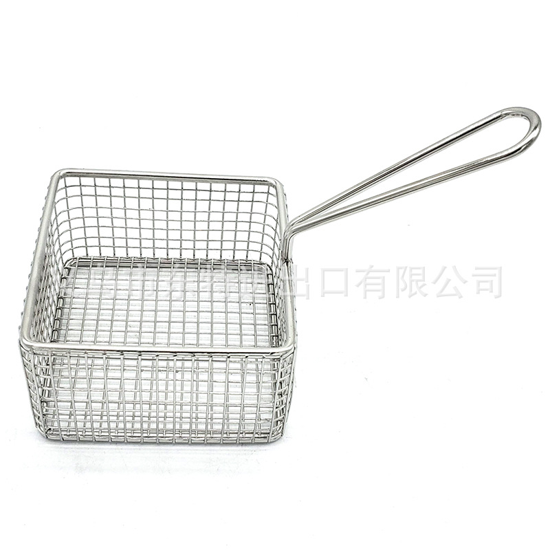 Factory direct sales of stainless steel frying baskets and sieves, French fries frying baskets, deep-frying baskets, filters and sieves, snack and pastry baskets and frames detail image 8