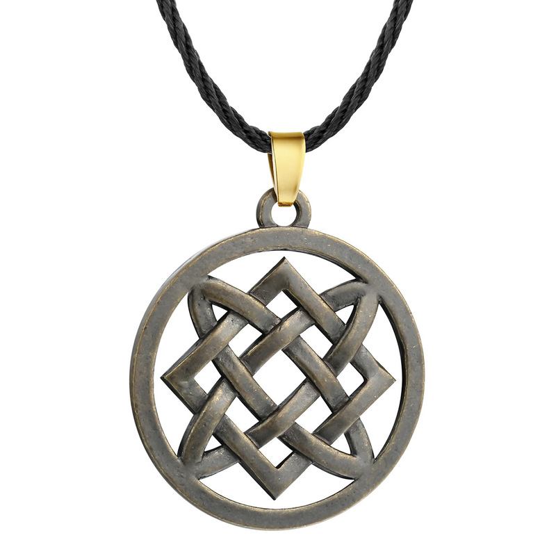 New Hot Sale Slavic Necklace Geometric Pendant Vintage Ancient Green Ancient Silver Versatile Accessories New Hot Sale Slavic Necklace Geometric Pendant Vintage Ancient Green Ancient Silver Versatile Accessories