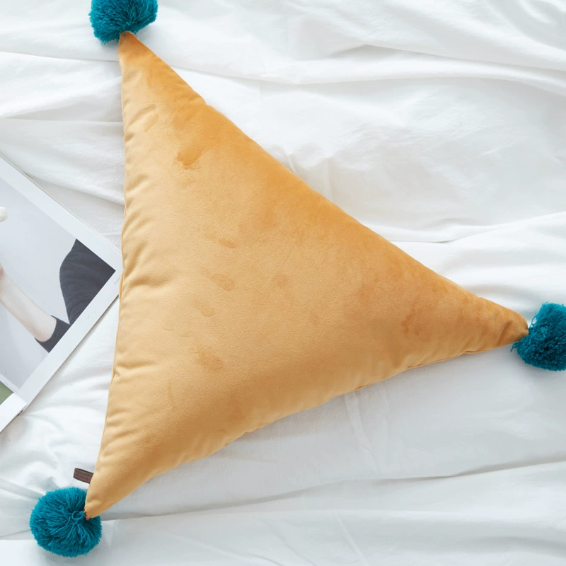Creative funny triangle color hair ball pillow cute net red children hanging balls with pillow home decoration alien pillow