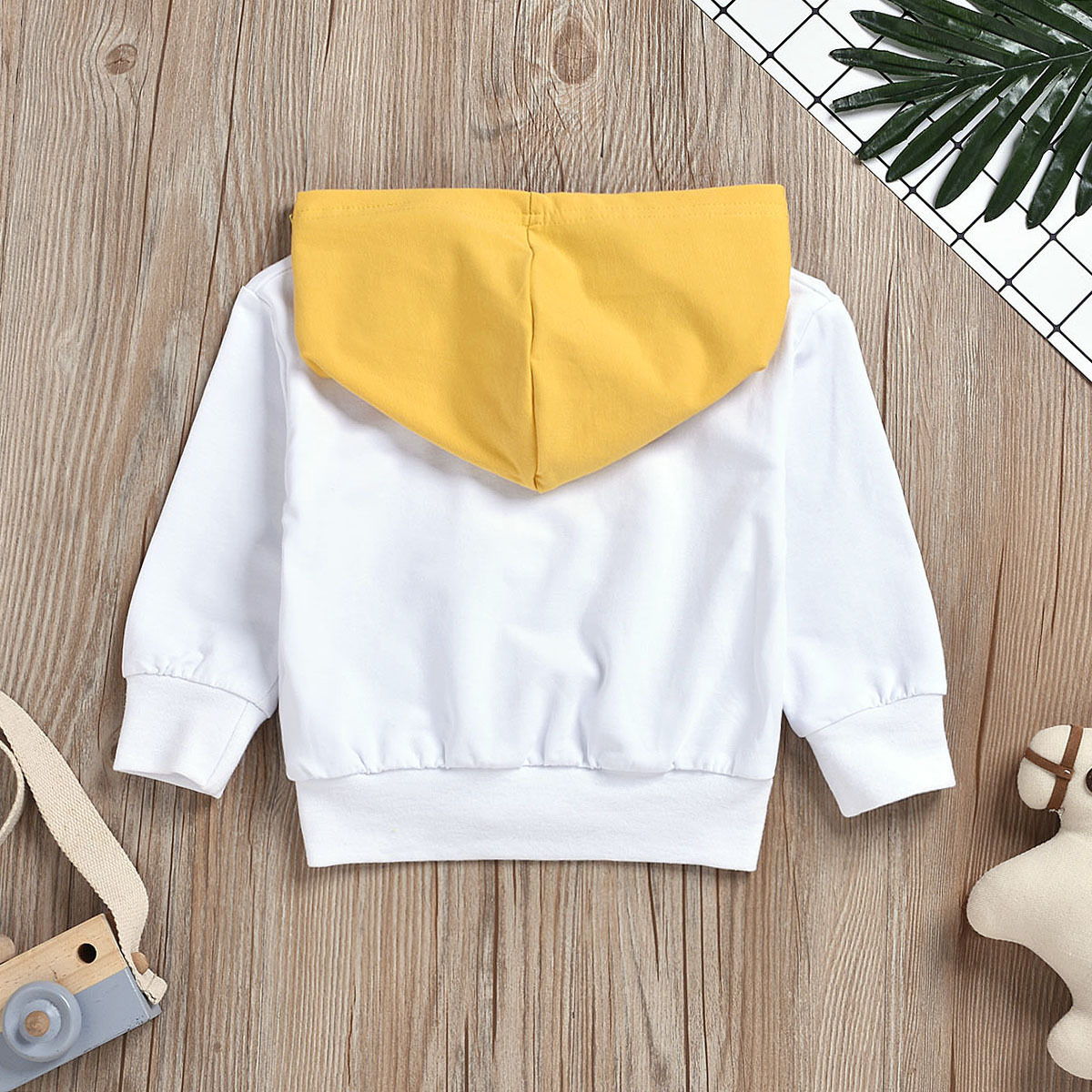 Girls Fashion Children's Clothing Hooded Colorblock Letter Sweater Children's Korean Version Cute Top Casual Versatile Long Sleeves