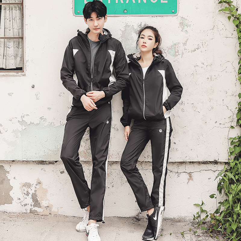 暴汗服男女寬松跑步運動健身服發汗爆汗褲燃脂瘦身減肥衣連帽套裝