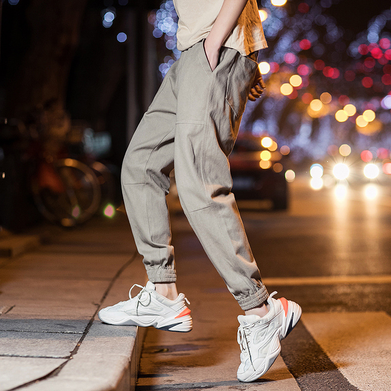 2022 Spring and Autumn New Casual Pants Men's Loose Straight Nine-point Pants Ankle-length Pants Men's Korean-style Fashionable Ankle-length Pants