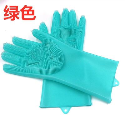 MEGA silica gel Dishwasher glove kitchen multi-function glove thickening waterproof Housework glove One piece On behalf of wholesale