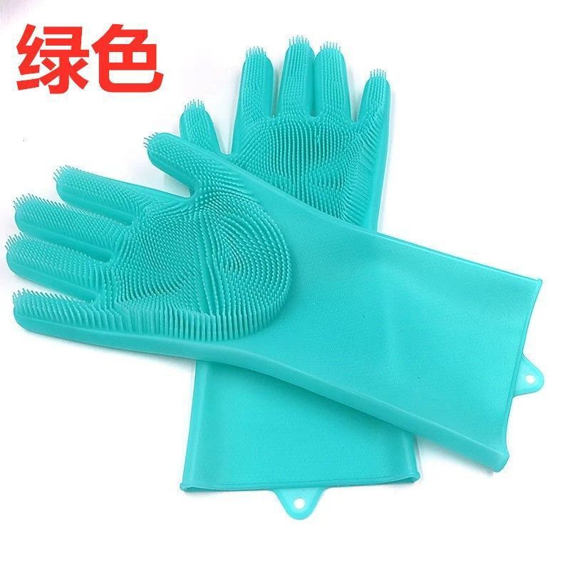 MEGA silica gel Dishwasher glove kitchen multi-function glove thickening waterproof Housework glove One piece On behalf of wholesale