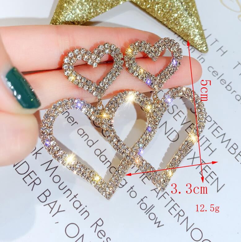 Fashion Geometric Alloy Plating Rhinestones Women's Earrings 1 Pair display picture 1