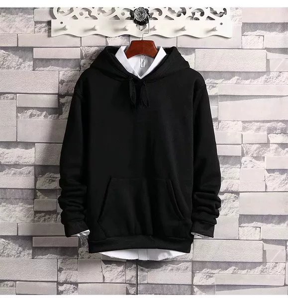 Sweater men's hooded new trendy loose men's clothes casual pullover jacket spring and autumn solid color sweater wholesale