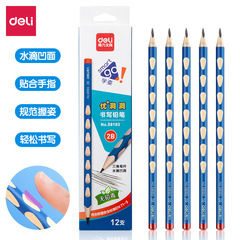 Get Reliable 58183 Hole Pencil for Primary School Students to Correct Grip Triangle Rod, 12 Pieces Writing 2B Pencils Wholesale