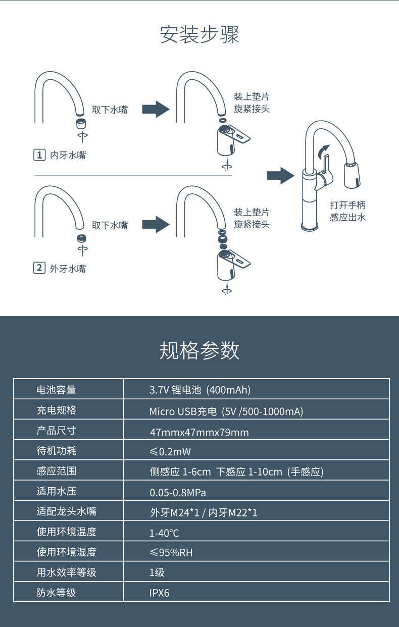 Jieboli GIBO sensor faucet, fully automatic kitchen water-saving device, infrared pull smart faucet undefined