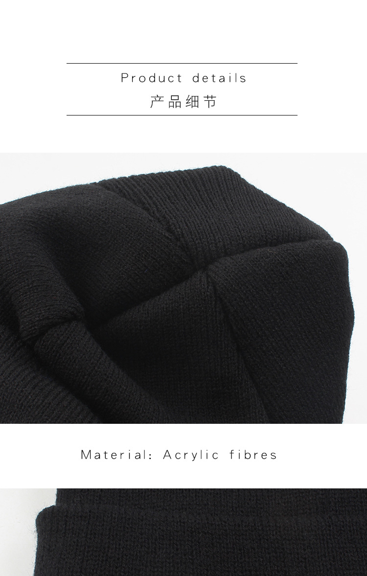 Chapeau Garçons Et Filles Rue Tous Les-match Broderie Bellis Perennis Pull Beanie Chapeau Noir Couple Tricoté Chapeau Chaud Chapeau display picture 3