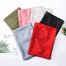 春夏面料现货波点涤纶印花布服装面料缎面印花雪纺布衬衫布料童装