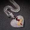 Band-aid hip-hop style, pendant, metal necklace, accessory, new collection, diamond encrusted, wholesale