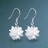 Silver needle, swan, fashionable metal earrings from pearl, silver 925 sample