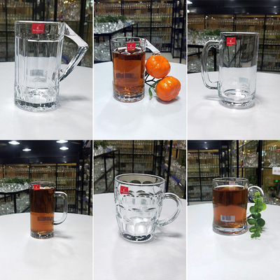 【厂家批发】重庆杰卡丽尊无铅玻璃带手柄中等容量茶杯水杯啤酒杯|ru