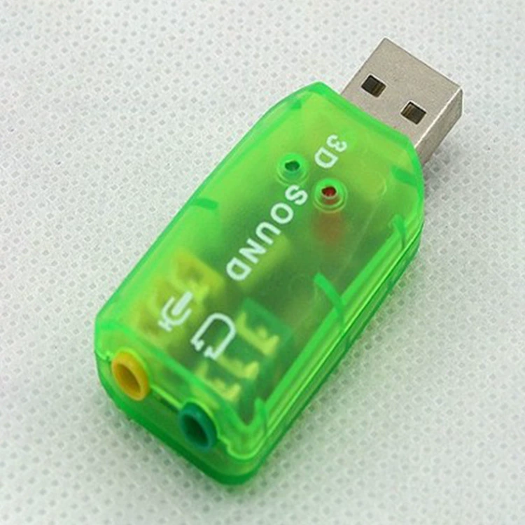 USB звуковая карта внешняя 5.1 с микрофонным разъемом для ноутбука