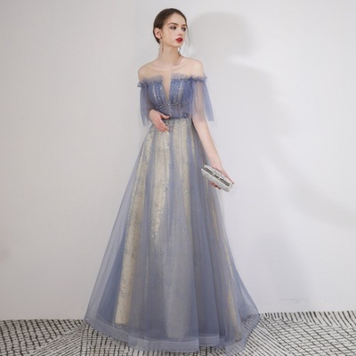 Evening Dresses cocktail party banquet dress vestido de banquete de cóctel Party evening dress fairy dreamson blue sling birthday party dress
