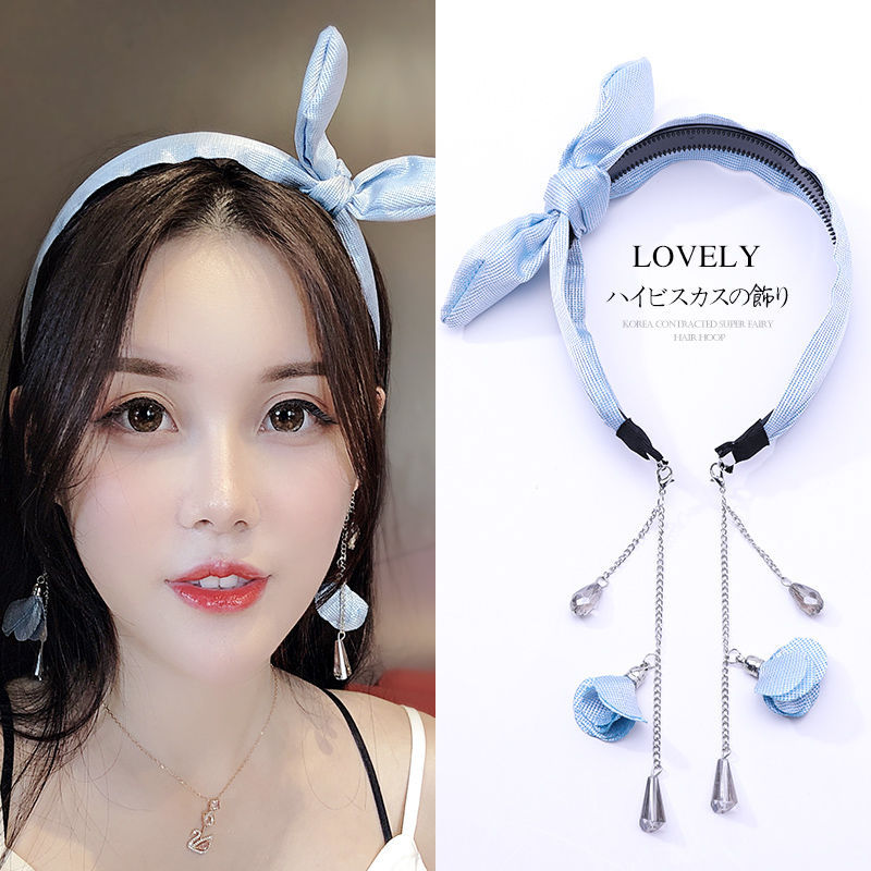 Arc Hooped Cheveux Faisceau Femelle Coréenne Étudiant Mignon Gland Streamer Bandeau Internet Celebrity Fille Polyvalent Bandeau Chapeaux display picture 3