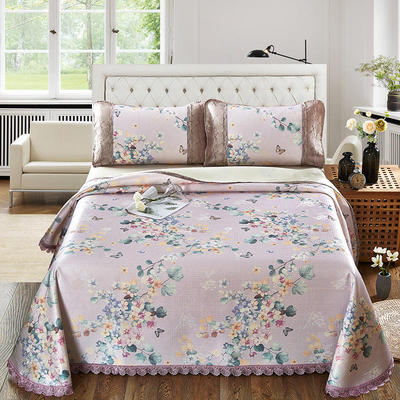 高檔冰絲席三件套600D大版機洗床單款涼席 禮品可水洗 廠家批發