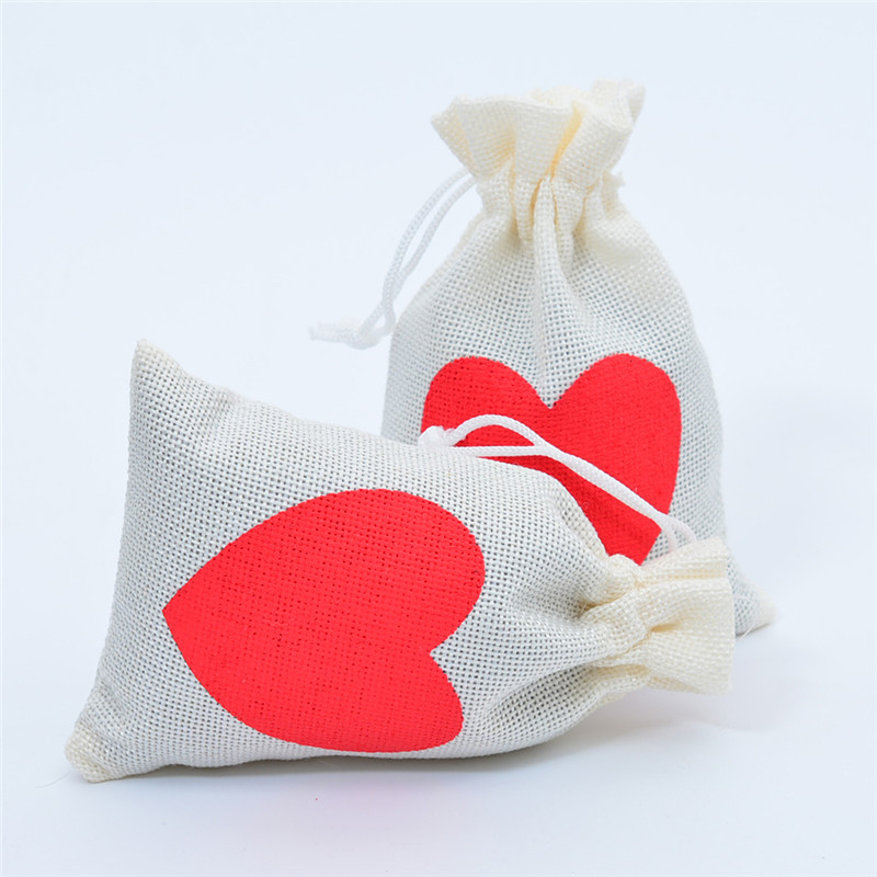 Fashion Heart Shape Imitation Linen Daily Gift Bags 1 Piece display picture 2
