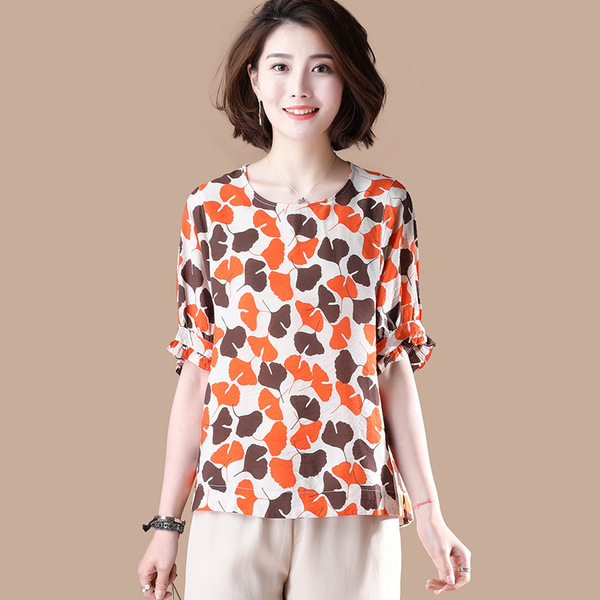 Short Sleeve Loose Size Summer New Westernized Leisure T-shirt  