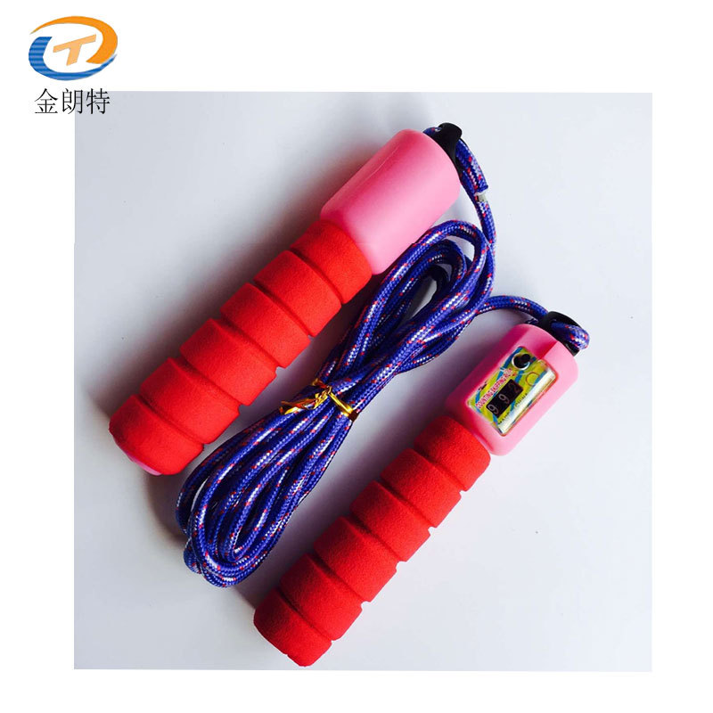 热销棉胶海绵把塑料计数跳绳 户外运动体育用品棉跳绳