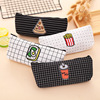 Cartoon square pencil case for elementary school students with zipper, South Korea