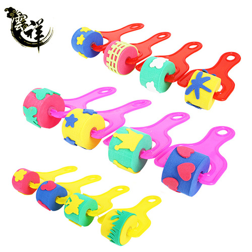 Multiple EVA Foam Roller Brushes, Children's Doodle DIY Finger Painting Colorful Drawing Tools EVA Painting Wheels