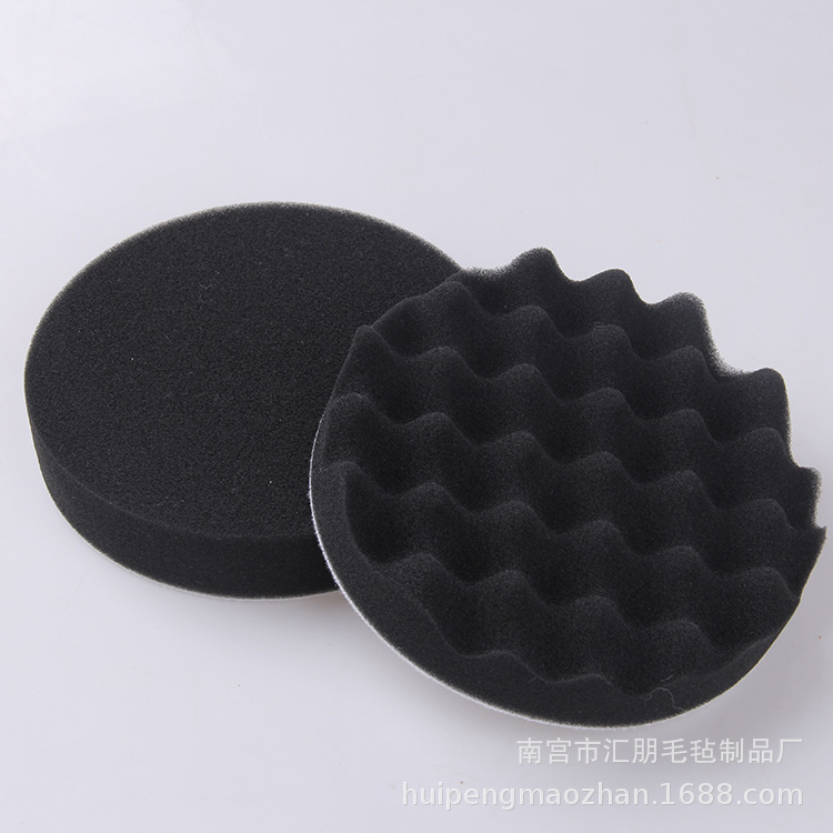 汽车抛光海绵盘 自粘波浪海绵盘 带螺丝扣海绵轮  植绒片自粘粘盘