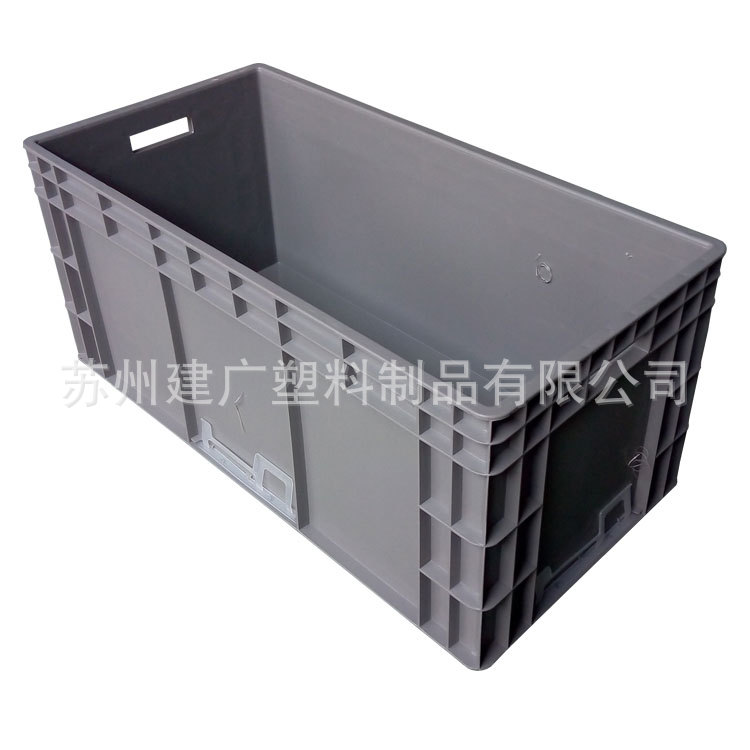 厂家直销 800*400*340加强筋塑胶eu欧标箱 汽配箱 塑料物流包装箱