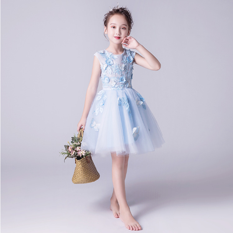 儿童礼服公主裙新品 女童婚纱礼服裙 儿童舞会派对礼服演出服批发