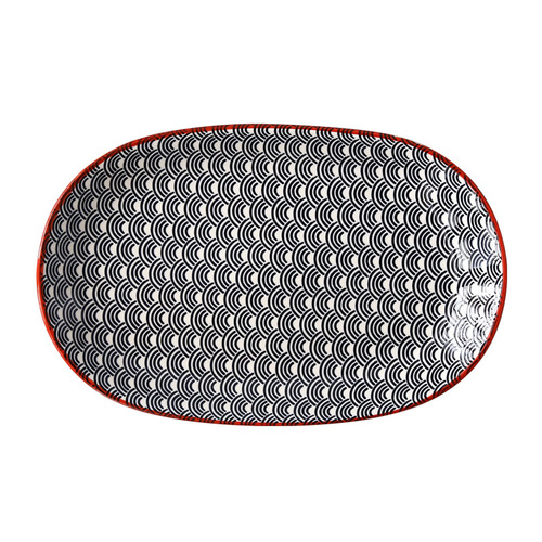 12-inch Japanese-style fish plate underglaze color household dish plate hotel creative dish plate supply Amazon