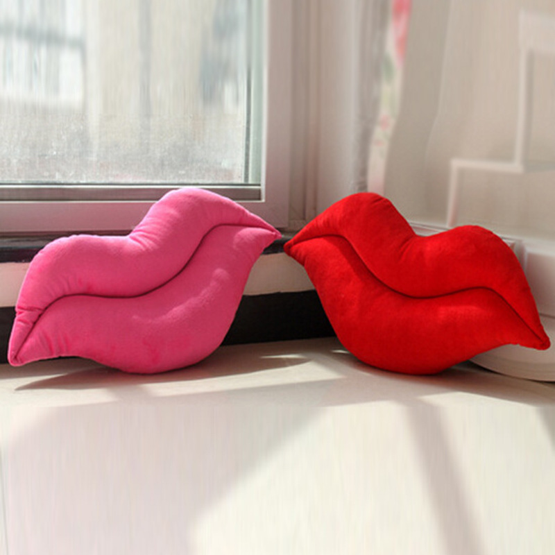 PP cotton Material Cute Sexy Lips PP Cotton Throw Pillow