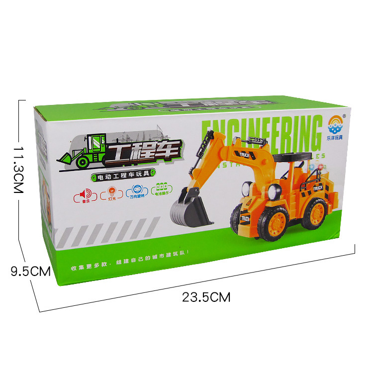 Universal DE LOS NIÑOS vehículo Ingeniería eléctrica excavadora bulldozer luz música modelo juguete