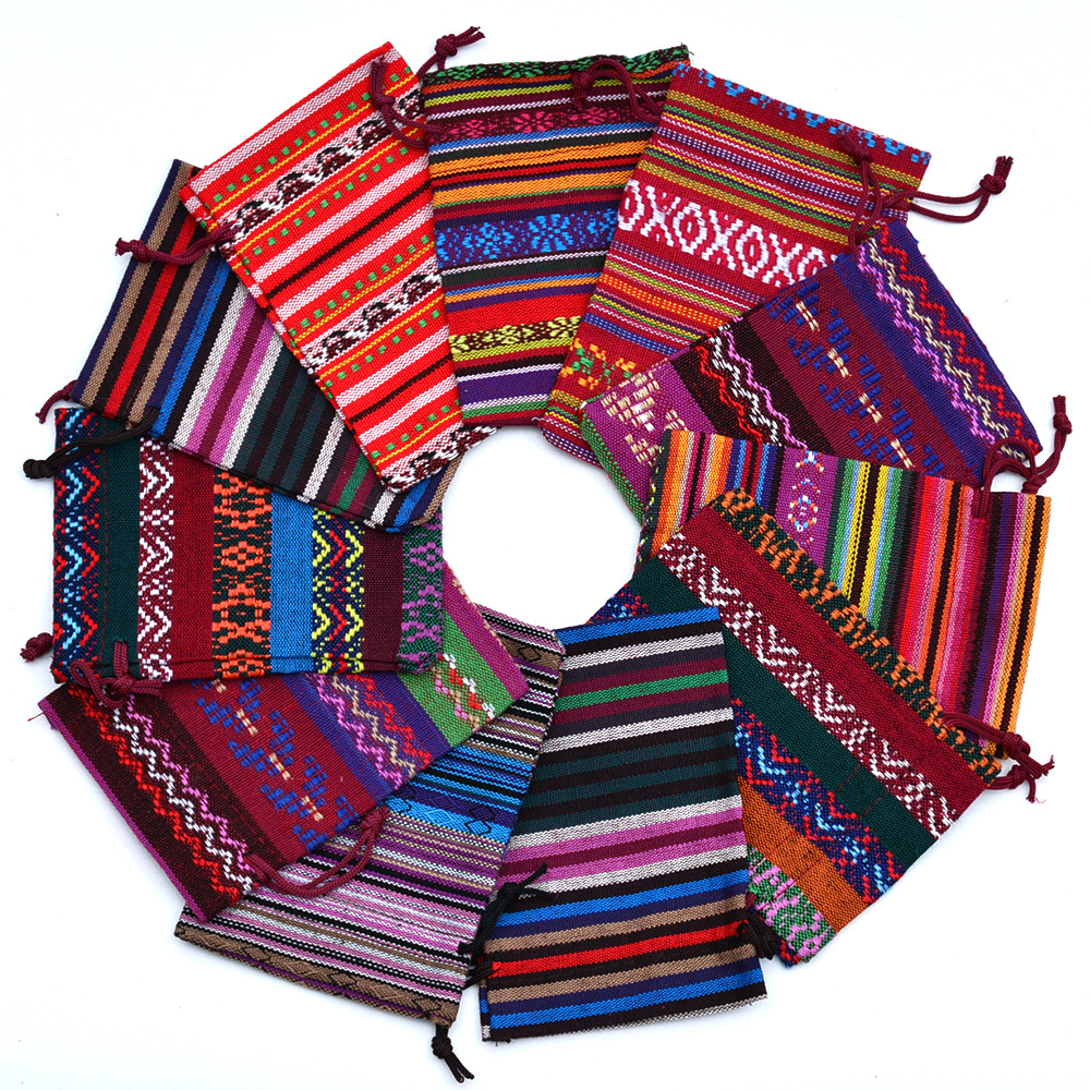 Ethnic Style Style Ethnic Style Bag Pocket Stripe Cloth Cotton Gift Bags Party Supplies Gift Wrapping Supplies