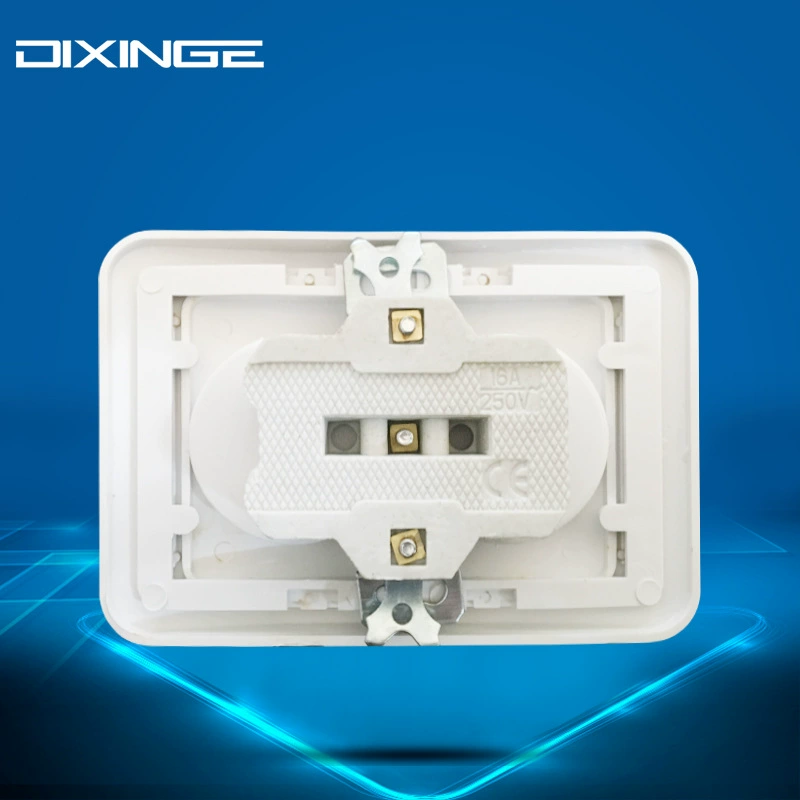 European 2‑pole power socket (DIXINGE) ABS panel, porcelain seat, single or double outlet