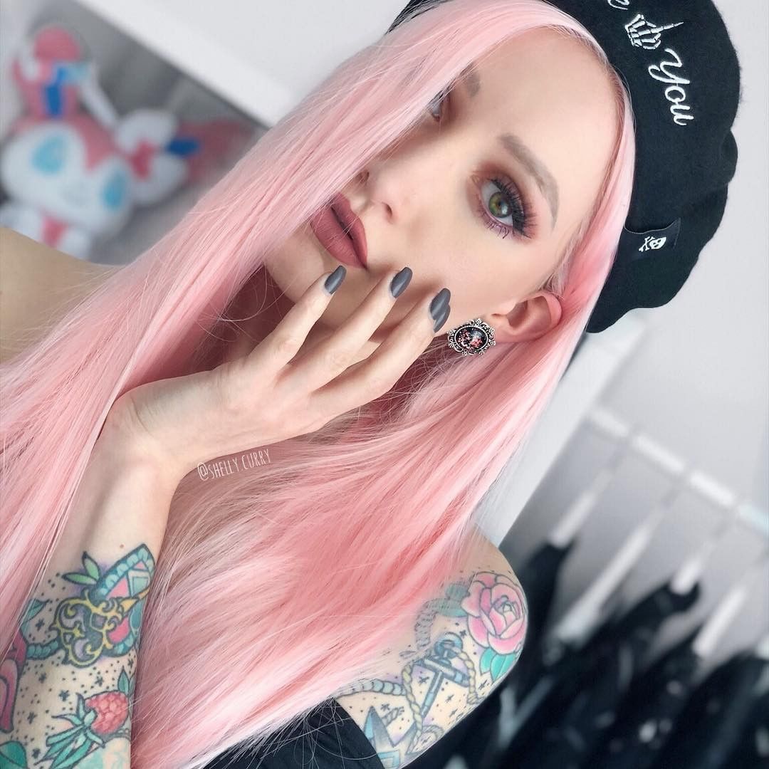 elegant fuchsia matte wig